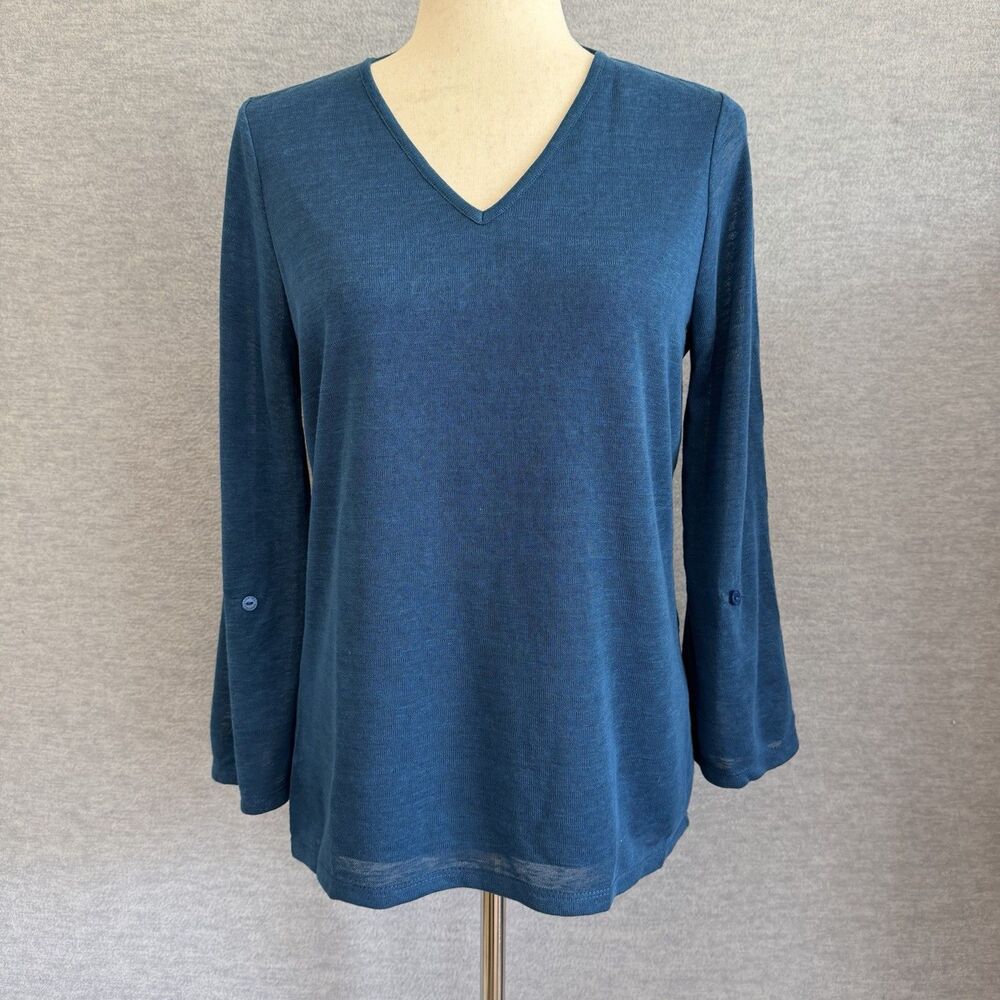 Lisette Montreal Linen Top M Lightweight Sweater Classic Preppy Coastal Grandma